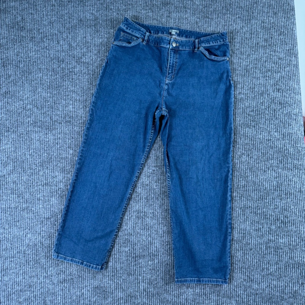 J.Jill Womens 14 Cropped Stretch Jeans Blue Casual Denim Minimalist Preppy